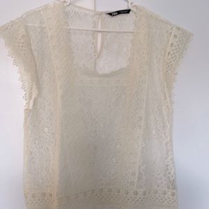 Zara Lace sleeveless blouse size M